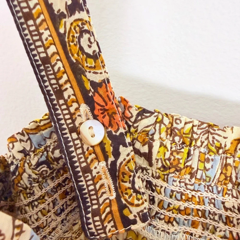 Cleobella Rosalie Midi Dress Kaleidoscope‎ Paisley Organic Cotton XS Boho Tiered